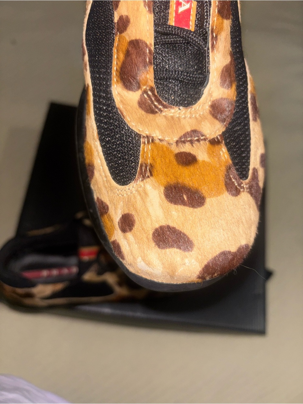 RARE Vintage 2008 Prada Leopard American Cup Pony Hair Sneakers - Picture 4 of 7